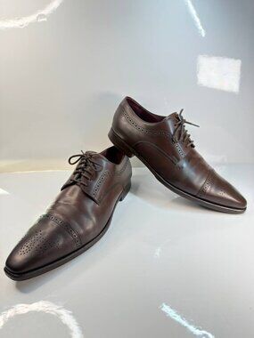 Vintage CANALI Men’s Italian Leather Oxford Shoes – Brown – EU 44.5 / US 11